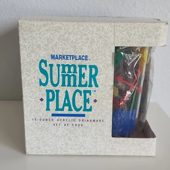 New Old Stock! - 1989 Summer Place Acrylic Drinkware